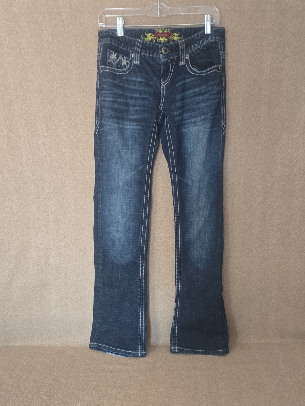 Vtg Y2K Maurices Embellished Bling Bootcut Jeans Size 1/2 RGL